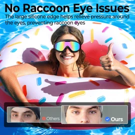 Necomi Swimming Goggles 2 Pack, Anti-fog, UV Protection, 180° Wide Field of View Leak Proof Swimming Goggles, Suitable for Women Men Adult Teenagers, Complimentary Ear Plugs, Nose Clips