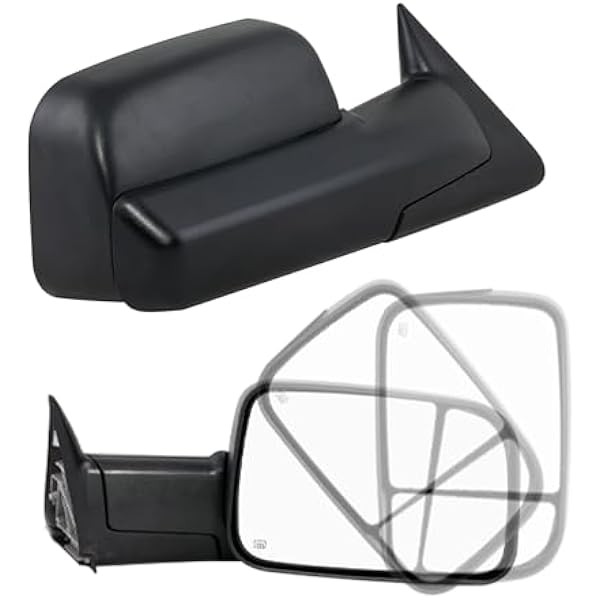 PZ Black Towing Mirrors Compatible for 1994-1997 Ram 1500 2500