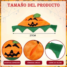 AZULDIMEN Mascota Halloween Vampiro Barón Capa, Festival Cosplay Túnica, Mascota Halloween Traje de Disfraces para Gatos pequeños, Perros, Animales, Cosplay (Sombrero de Calabaza)