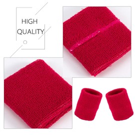 PAMASE 4 Sets Colorful Striped Sweatbands Set, Including 4 Pcs Sports Headbands and 8 Pcs Wristbands Cotton Sweat Band American Flag Style for Tennis Athletic