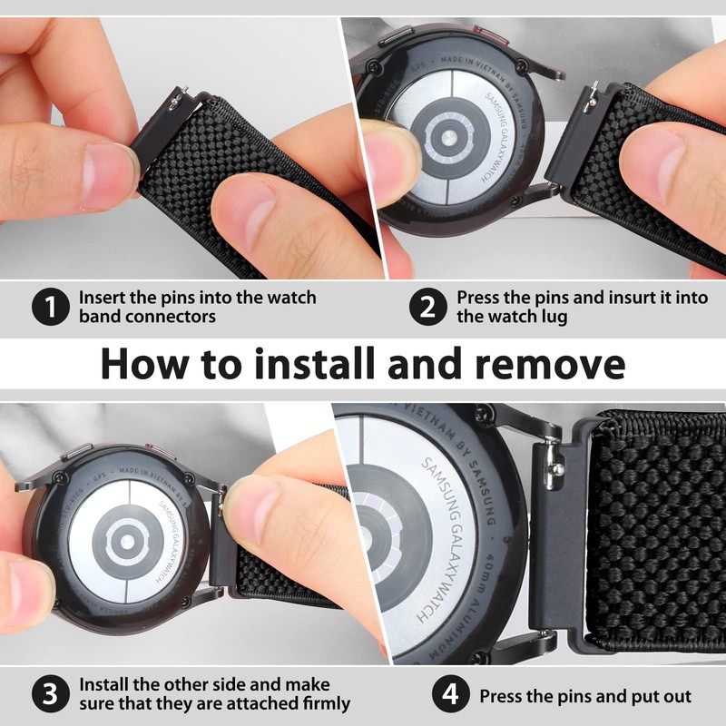 HREDZEO Elastic Nylon Straps,Nylon Strap Adjustable Straps Lightweight Watch Strap