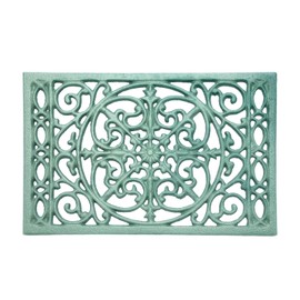 Sumnacon Cast Iron Trivet,9.6 x 6.3 Inch Metal Trivets with Rubber Feets,Heat Resistant Iron Trivets for Hot Dish Pot Pan Plate Teapot,Rustic Trivet Cast Iron for Kitchen Cooktop Dining Table, Green