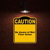 Be Aware of Wet Floor Areas Caution Yellow Black Aluminum