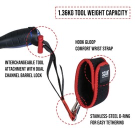 Scan Interchangeable Wrist Tool Lanyard, Stainless Steel D-Ring 1.36kg Tool Capacity