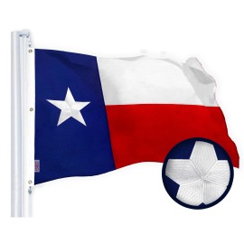 UD_G128 Combo Pack: USA American Flag & Texas TX State 5x8 Ft Embroidered Spun Polyester, Indoor/Outdoor, Brass Grommets
