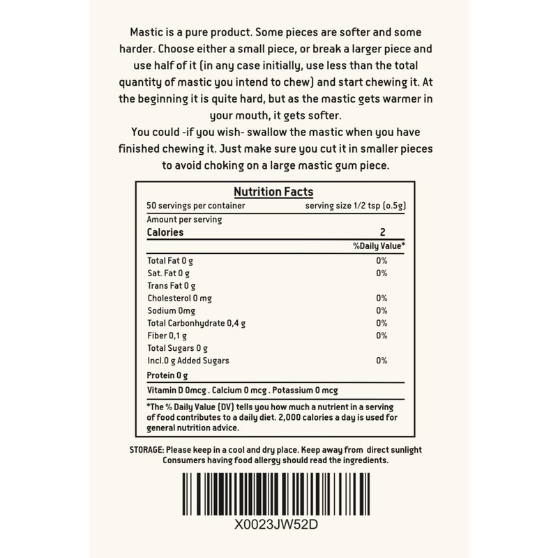 Chios Mastiha Pack 25gr (0.88oz) Medium Tears Gum 100% Pure