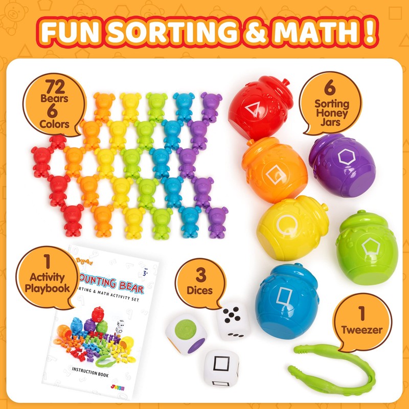 Joyin Play-Act Counting Sorting Bears Toy Set with Matching Sorting