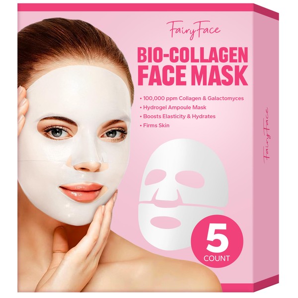 FairyFace FairyFace Bio-Collagen Face Mask (5 Count), Deep Collagen Anti-Wrinkle