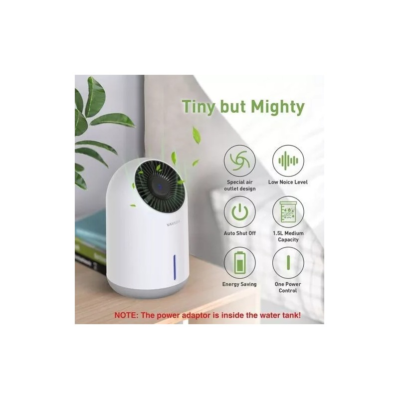vavsea Compact Mini Portable Dehumidifier 1500ml (322 sq ft) with
