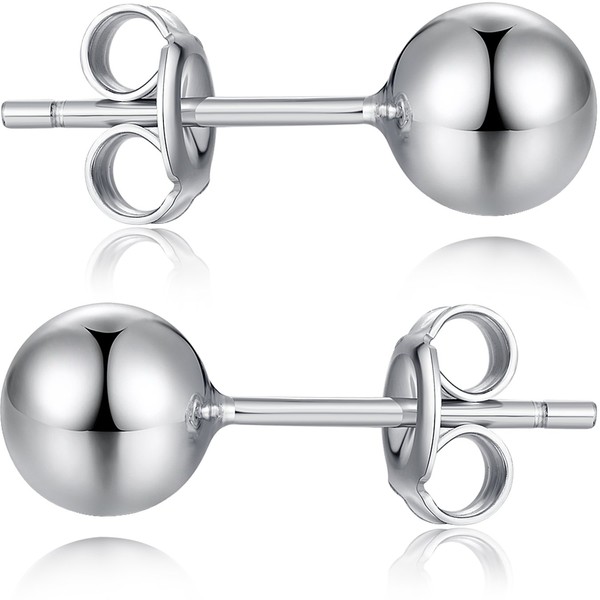 Ball Earrings Silver Ball Stud Earrings for Women Ball Studs