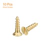 sourcing map Brass Wood Screws, 10Pcs M5 x 20mm Slotted