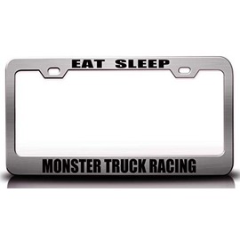 Custom Brother - EAT Sleep Monster Truck Racing Hobies Sports Metal Car SUV Truck License Plate Frame Ch4 a84