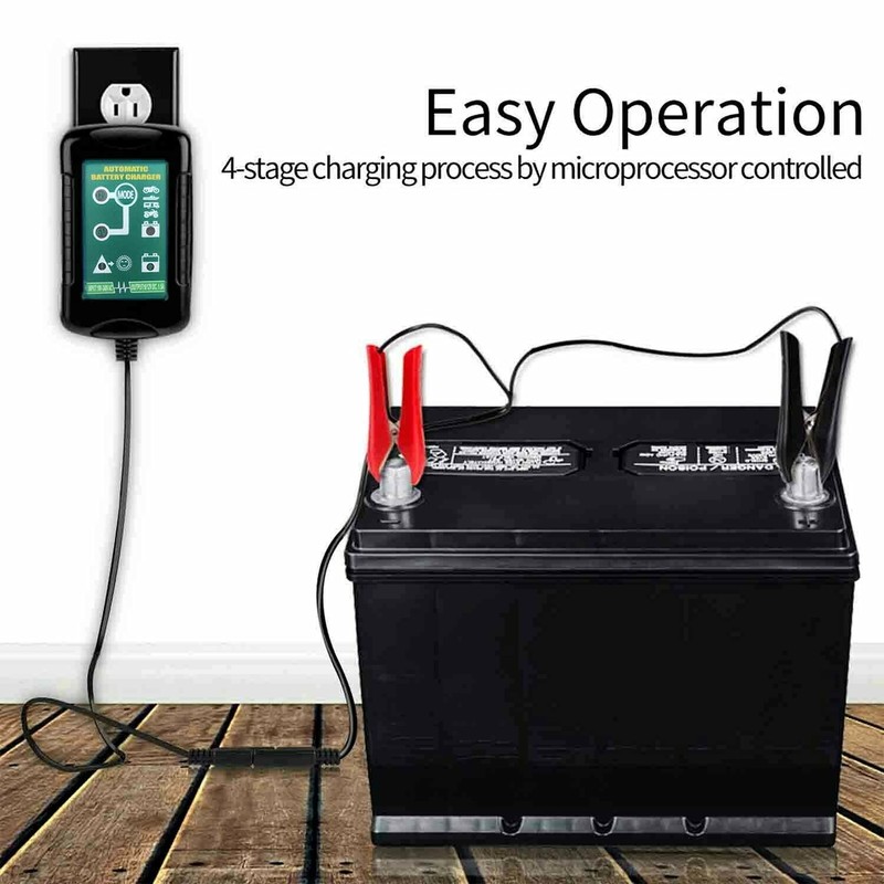 6V 12V Battery Charger and Maintainer: 1.5 AMP Powersport Battery