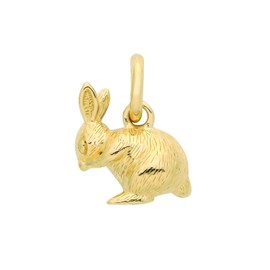 Old English Jewellers 9ct Yellow Gold on Silver Bunny Rabbit Pendant Necklace 16 18 20 inch chain (18)