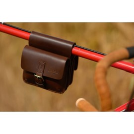 Gusti Arie den H. Frame Bag Leather Pannier Rack Double Pannier Bag Bicycle Bag Leather Vintage Brown Leather