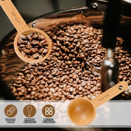 Wooden Coffee Scoop, 1 Tbsp 15ml Small Coffee Scoops for Jars Canisters Wood Sugar Scoop Coffee Measuring Spoon Wooden 1 Tablespoon Scoop for Home Kitchen Measuring Coffee Beans Tea Sugar