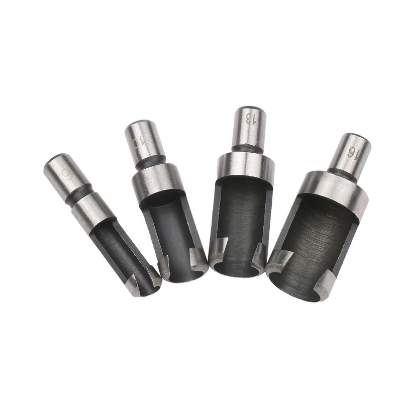 8Pcs Woodworking Chamfer Drilling Tool Wood Plug Cutter Drill Bit