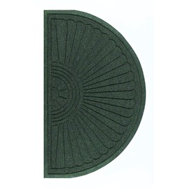 M+A Matting 2246 Waterhog Eco Grand Premier PET Polyester Fiber Half Oval Entrance Indoor/Outdoor Floor Mat, SBR Rubber Backing, 3.3' Length x 6' Width, 3/8" Thick, Southern Pine