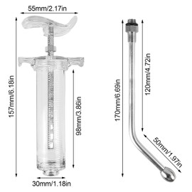 Syringe Set, Syringe 50 ml, with 120 x 50 mm Elbows, Medication Dispenser Syringe, Dosing Syringe for Feeding Poultry and Livestock, Syrings for Dosing Animals, Goat Feeding Syringes