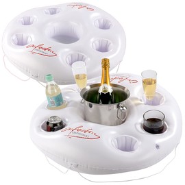 infactory Pool Accessories: Set of 2 Inflatable Drink Holders in Lifebuoy Design, Diameter 14.5 cm (Floating Pool Bar Inflatable)