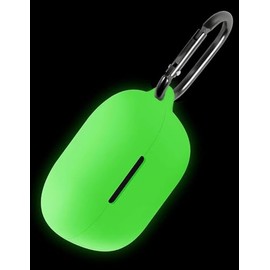 Geiomoo Silicone Case for Bose New QuietComfort Earbuds 2024, Soft Flexible Scratch Resistant Protective Cover with Carabiner (Luminous Green)