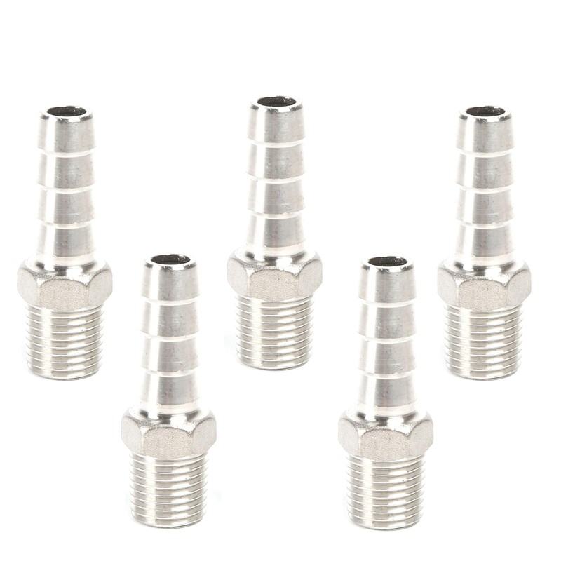 QiiMii Stainless Steel 304 Male Threaded Barb Hose Pipe Fitting
