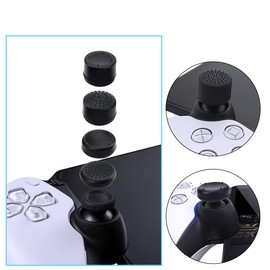 PS Portal Thumb Grips Caps, Full Protection Analog Stick Cover Silicone Joystick Caps Anti-Scratch & Anti-Slip Thumbstick Replacement Covers for PS Portal Accessories 8 Pcs in 4 Size - Black