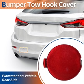 ACROPIX Rear Left Driver Side Car Bumper Tow Hook Cover Tow Cover Cap Red Fit for Mazda 6 Atenza 2018-2021 - Pack of 1