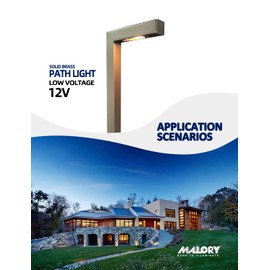 MALORY Low Voltage Landscape Path Lights with G4 Bulb(21.87" H),9-17V Brass Low Voltage LED Pathway Lights Outdoor,2700K Waterproof Landscape Lighting for Garden,Walkway,Driveway,Patio or Yard(P02)