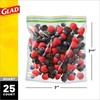 Glad Zipper Food Storage Plastic Bags - Quart - 25