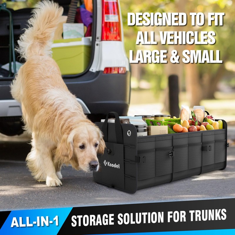 K KNODEL Car Trunk Organizer, Foldable Cover, Heavy Duty Collapsible