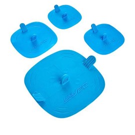 Uni-Seal Universal Vacuum Seal Lids for Containers, Removes Air From Existing Containers, Set of 4 Sizes (Blue)