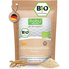 Raibu Ashwagandha Premium BIO Pulver (250g) I 100% ECHTES Ashwagandha Pulver I Indischer Ginseng Ayurveda, Withania Somnifera