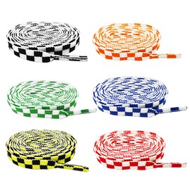 Borsgye 6 Pairs Mosaic Printed Flat Shoelaces Replacement Fashion Sneakers Shoe Laces Shoestring for Sneakers Shoe Laces Swap - 1.2M