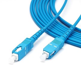 Armored Fiber Optic Cable, High Strength Internal Reinforcement, Strong Bending, Pressure Resistant, Supports Optical Lines, OS2, Single Mode, SC-SC, 1 Core Light (10M, Blue)