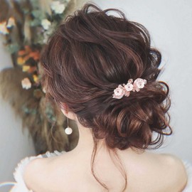 Yheakne Crystal Hair Clip Barrette Gold Flower Rhinestone Hair Barrette Clip Bling Bridal Headpieces Decorative Head Clip Headwear Bride Hair Accessories for Women and Girls (Flower Champagne)