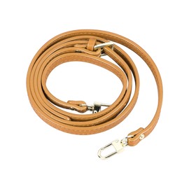 Leather Bag Strap 41.33 to 48.03in Adjustable 0.35in Wide Replacement Shoulder Strap for Purse Handbag Pale Brown Golden Hardware
