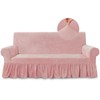 NICEEC Sofa Cover Super Soft 1-Piece Pink Sofa Slipcover for