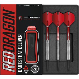 RED DRAGON Hell Fire A 22g, 24g - Tungsten Steeltip Darts Set with Flights & Shafts