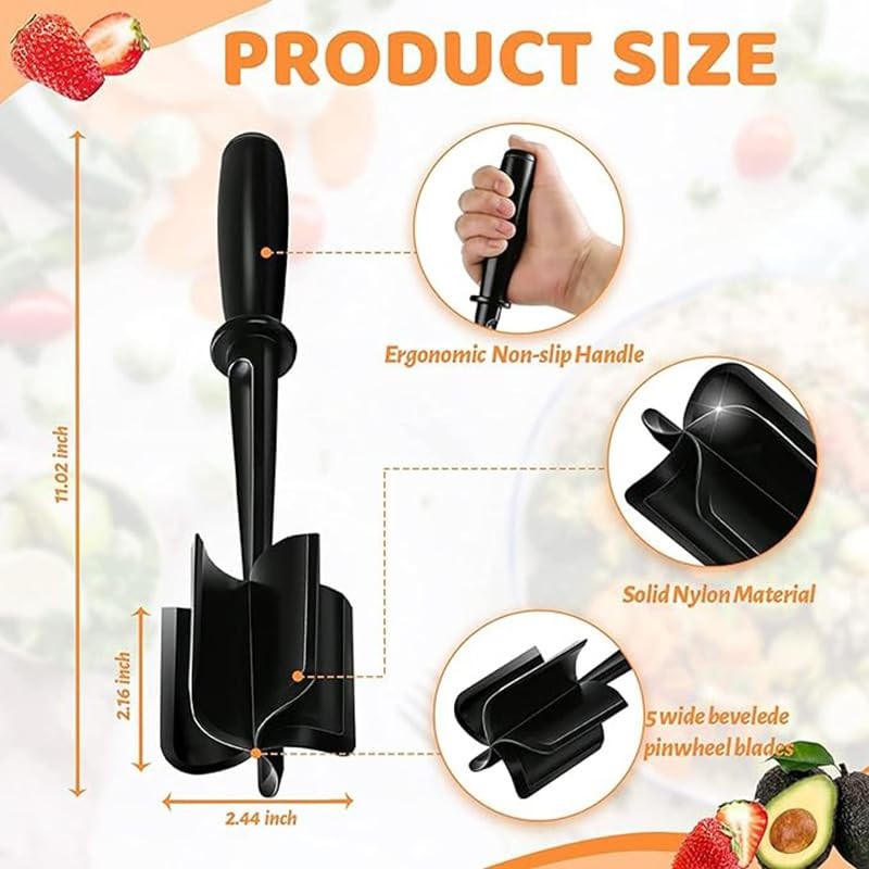 Nylon Meat Chopper, Heavy Duty Meat Masher for Ground Beef,
