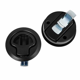 Boat Slam Latch 2" Lift Handle Deck Hatch Stainless Steel Zinc Alloy Flush Latches (White/Silver/Black),Boat Hardware,Fits Door thicknesses rangingfr 0.078" to 0.787" (2mm to 20mm),Pack of 2 (Black)