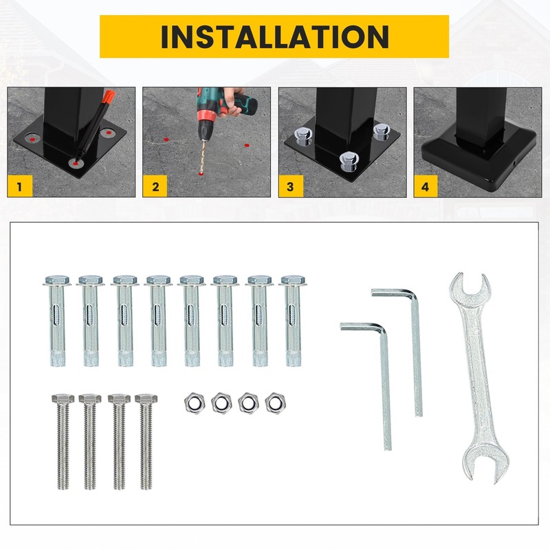 KUAFU Step Hand Rail Compatible with 2-3 Steps Handrails for