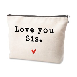 Tisubileiry Sister Gifts Makeup Bag Gifts Makeup Case Toiletry Bag Gift for Sister Friend Love You Sis Makeup Bag for Best Friends Gifts Graduation Friendship Birthday Christmas