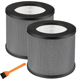 AP006 H13 True HEPA Replacement Filter, Compatible with TaoTronics TT-AP006 Air Purifier, 3-in-1 Pre-Filter, H13 Grade True HEPA and Activated Carbon Filter Set 2pcs