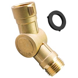 QLZOZB Brass Rotating Hose Elbow Connector 180-Degree Fit for Garden Hose Adapter and RV Drinking Water