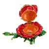Trinket Box Rose Shape Exquisite Elegant Shiny Jewelry Rings Storage