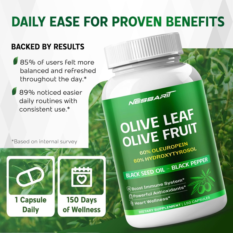 Nessarit Olive Leaf & Olive Fruit 9,100mg with 60% Oleuropein