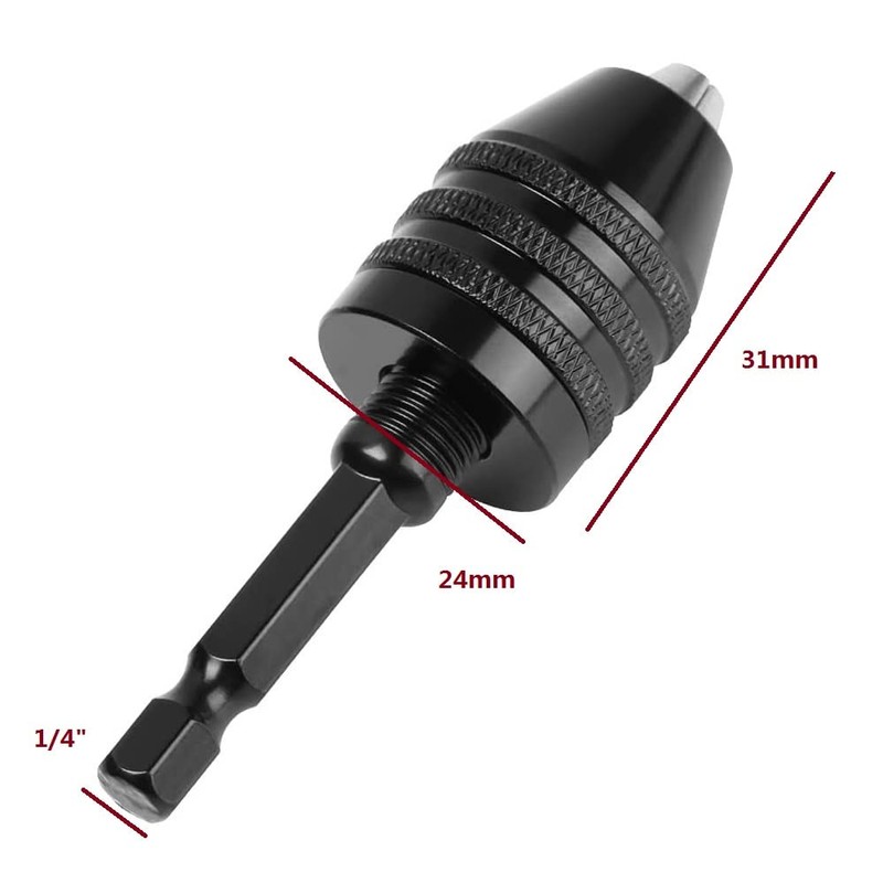 Fongmore 2 Pack Keyless Quick Change Drill Chuck Converter Impact