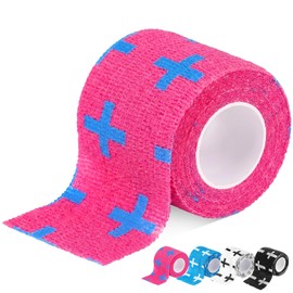 1 Pcs Cross Tape Christian Athletic Tape 2IN X 15FT Elastic Wrist Wrap for Baseball Soccer Football Gymnastic Non Woven Jesus Self Adhesive Bandage Sport Bandage Wrap for Wrist, Feet (Pink)