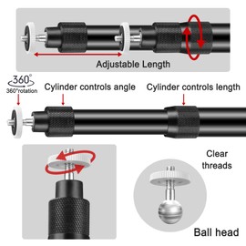 2-Be-Best Universal Projector Mount Height 13-17in 360° Rotatable Angle Projector Drop Ceiling Mount Projector Wall Holder Silver for Projectors CCTV DVR Camera (Black)